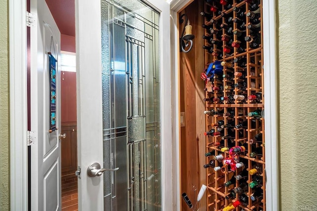 view of wine cellar