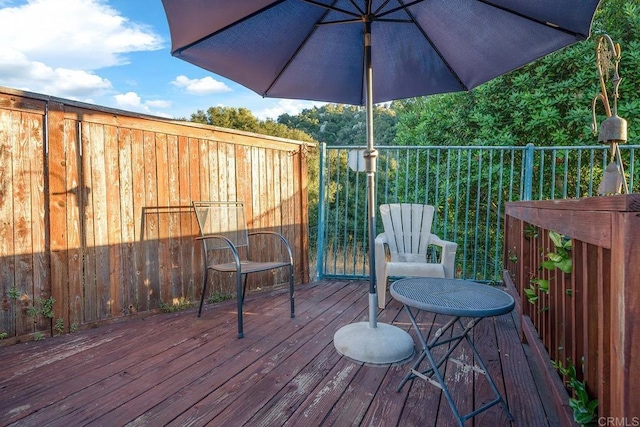 view of wooden terrace