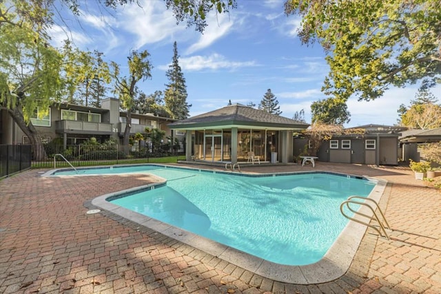 view of pool featuring a patio area