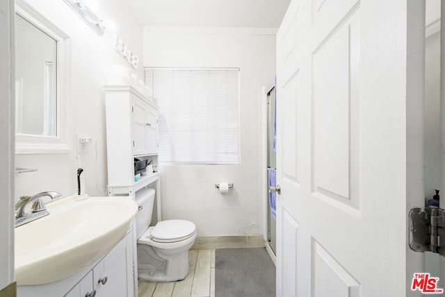 bathroom featuring toilet and vanity