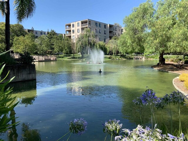 view of yard with a water view