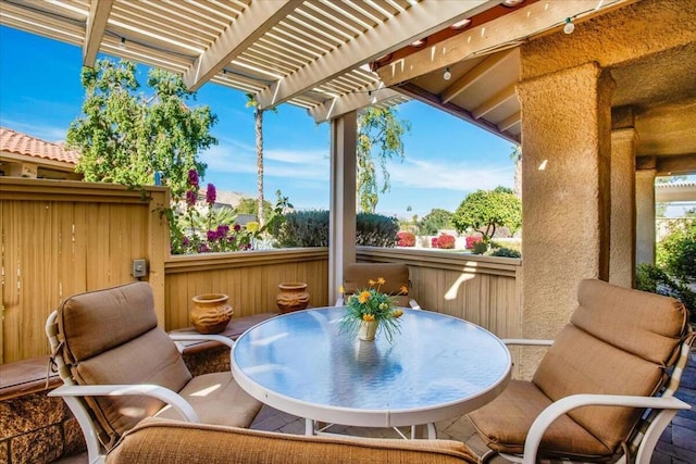 view of patio with a pergola