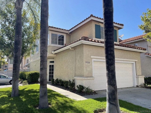 view of property exterior with a garage