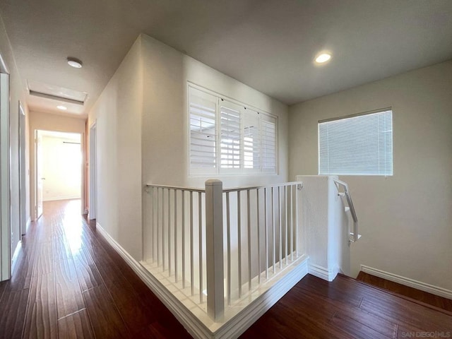 hallway featuring dark hardwood / wood-style floors