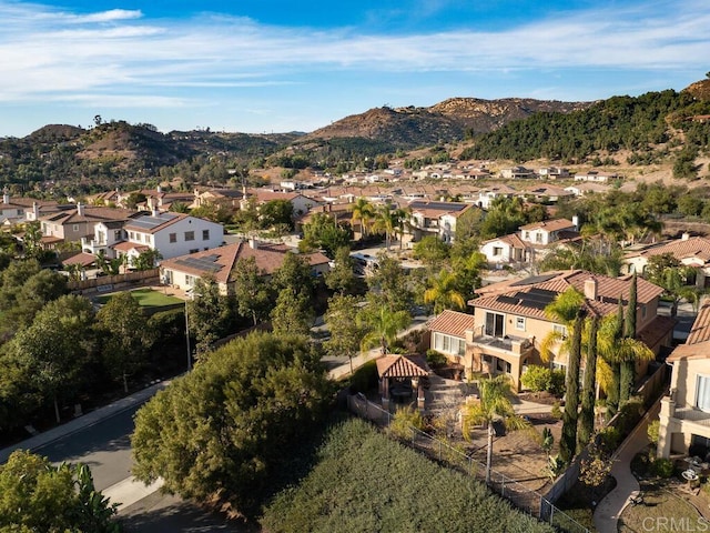 aerial view with a mountain view