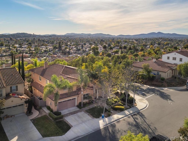 bird's eye view featuring a mountain view