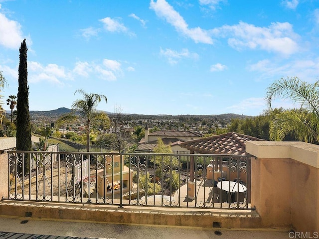 exterior space with a mountain view