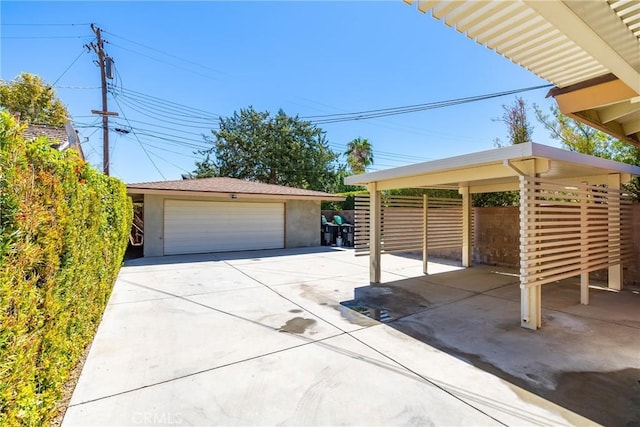 view of garage