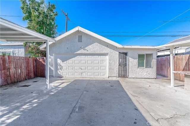 exterior space featuring a garage