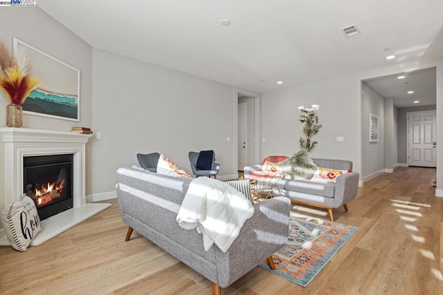 living room featuring light hardwood / wood-style floors