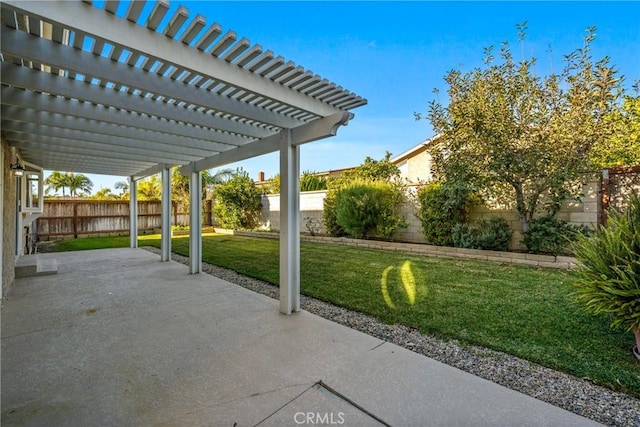 view of patio / terrace featuring a pergola