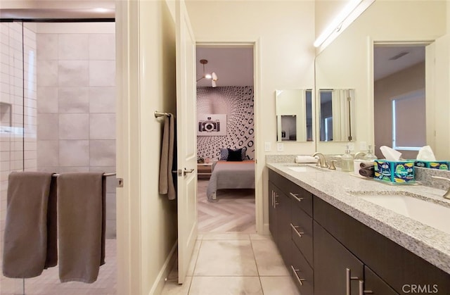 bathroom featuring vanity and tile patterned floors