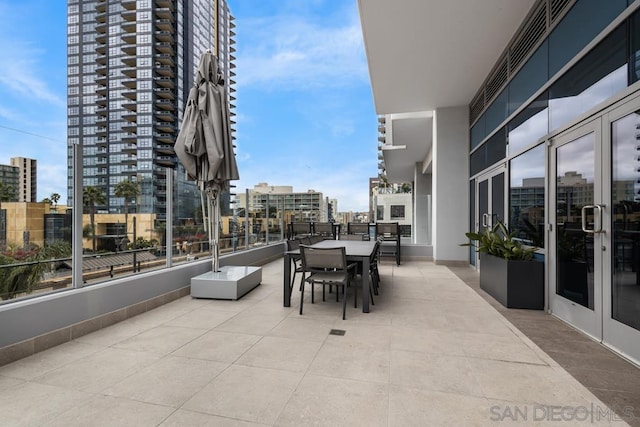 balcony featuring a patio area