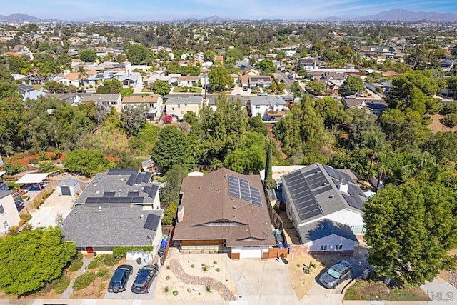 bird's eye view with a mountain view