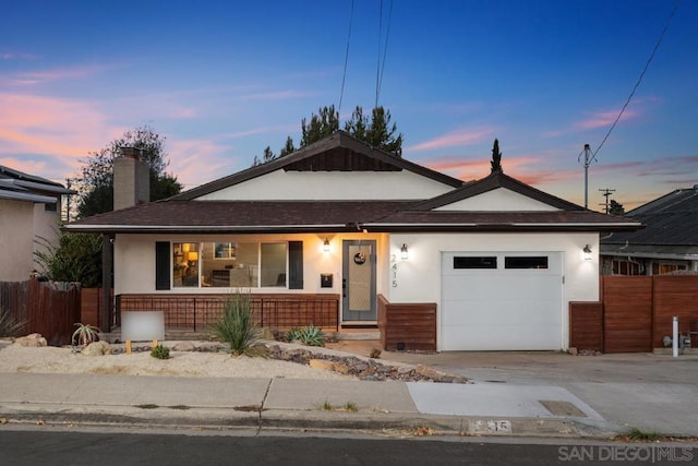 view of front of house with a garage