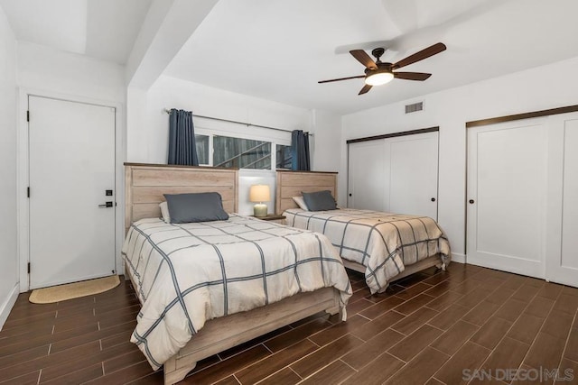 bedroom featuring ceiling fan