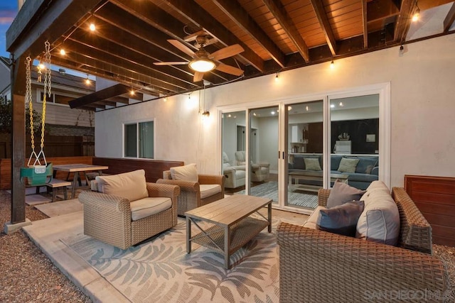 view of patio featuring outdoor lounge area