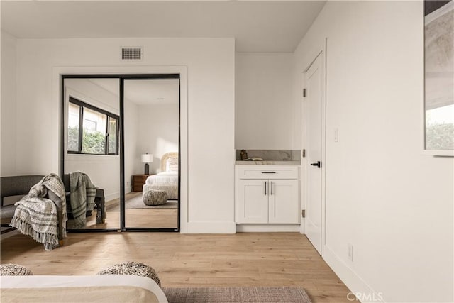 interior space featuring light wood-type flooring