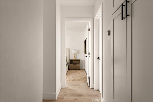 hall featuring light hardwood / wood-style flooring