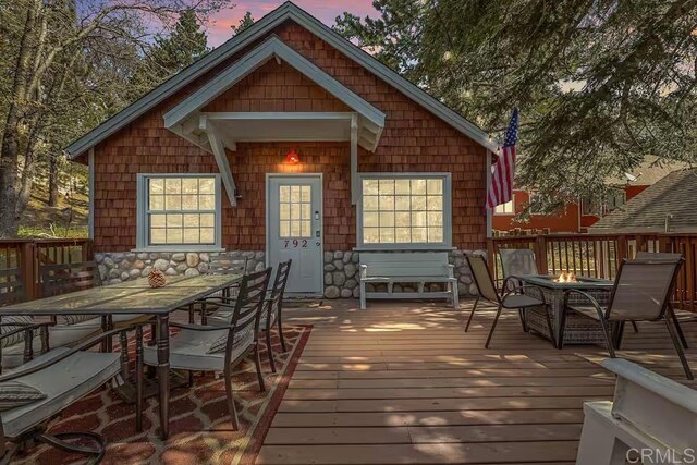 view of deck at dusk