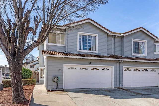 view of front of property featuring a garage