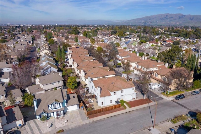 bird's eye view featuring a mountain view