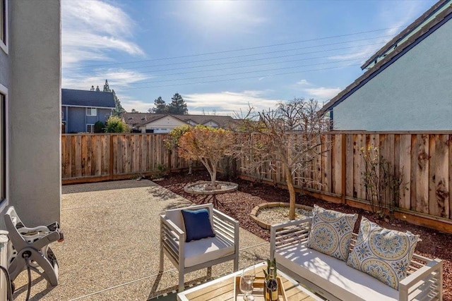 view of patio with an outdoor living space