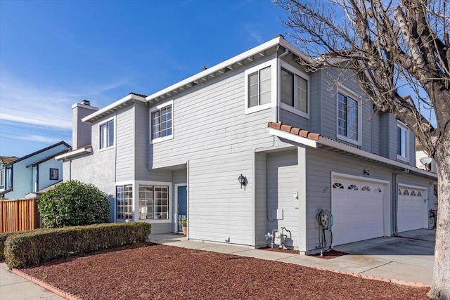 view of front of house with a garage