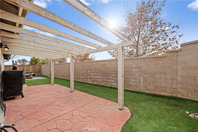 view of patio / terrace with a pergola