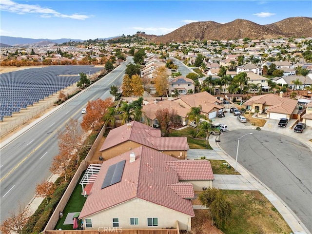 bird's eye view with a mountain view