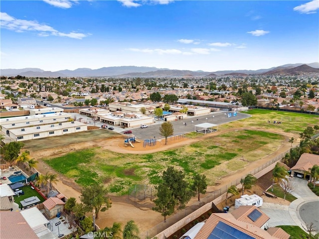 aerial view featuring a mountain view