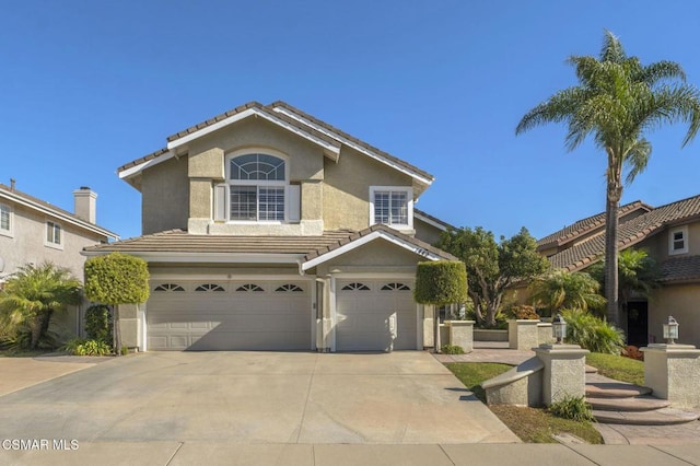 view of property featuring a garage