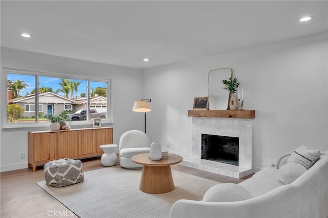 living room featuring light hardwood / wood-style floors