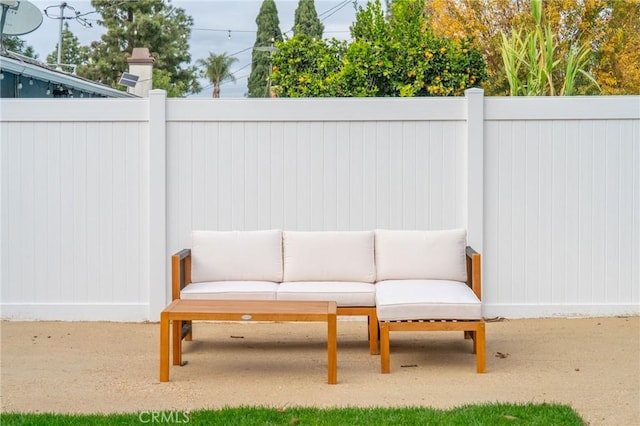 view of patio / terrace with an outdoor living space