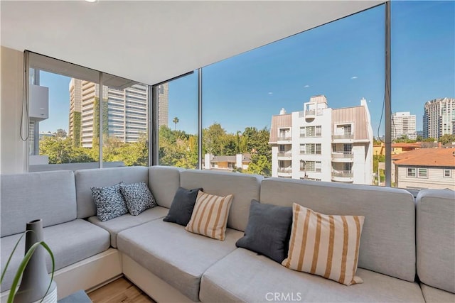 interior space featuring an outdoor living space