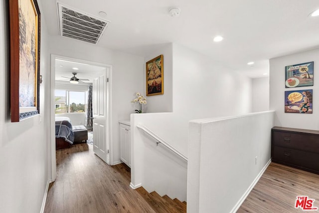 hall featuring light hardwood / wood-style floors