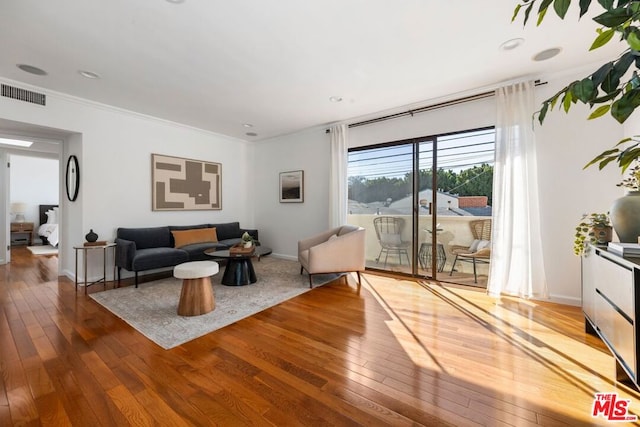 living room featuring hardwood / wood-style floors