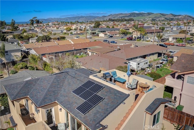 bird's eye view with a mountain view