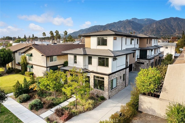 exterior space with a mountain view