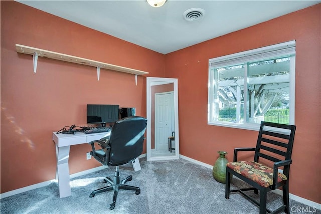 18078 Spyglass Rd, Hidden Valley Lake, CA 95467 - office area with baseboards, visible vents, and carpet