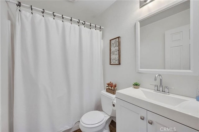 bathroom with toilet and vanity