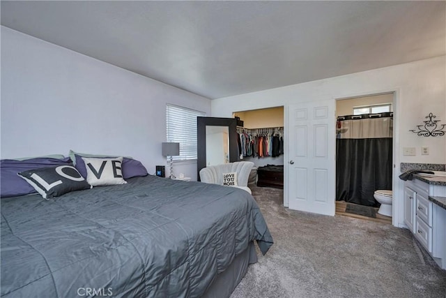 18078 Spyglass Rd, Hidden Valley Lake, CA 95467 - bedroom with a spacious closet, carpet floors, connected bathroom, and a closet