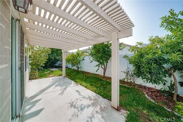 view of patio / terrace featuring a pergola