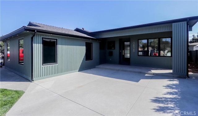 view of front of home with a patio