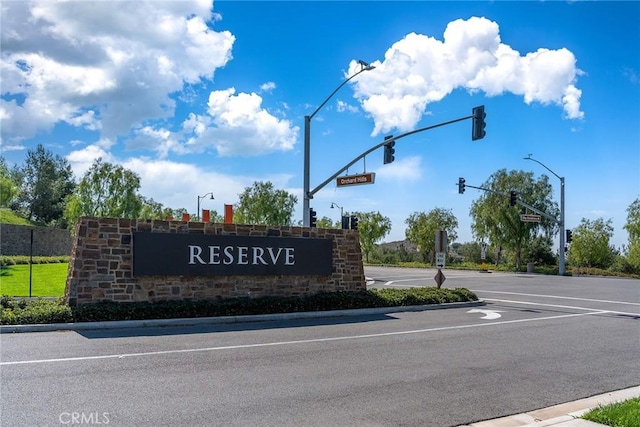 view of community sign