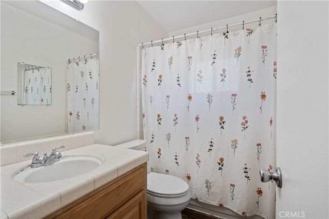 bathroom with toilet and vanity