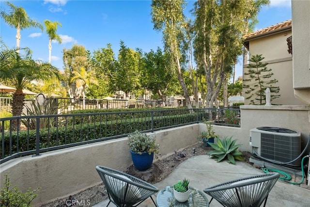 view of patio featuring central AC