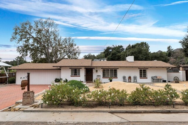 single story home with a patio area