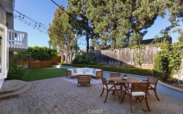 view of patio / terrace with an outdoor living space