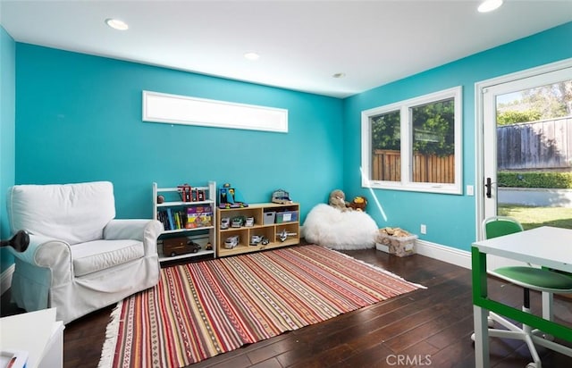 interior space featuring dark wood-type flooring